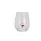 Candy Cane - Stemless Wine Glass with Holiday Figure Inside - 12-oz. - Mellow Monkey