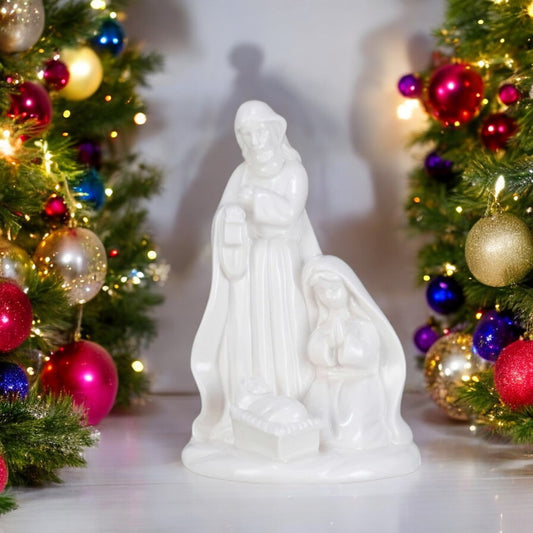 White Stoneware Holy Family - 6-in - Mellow Monkey