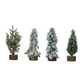 Faux Evergreen Tree with Wood Base and Snow Finish - Mellow Monkey