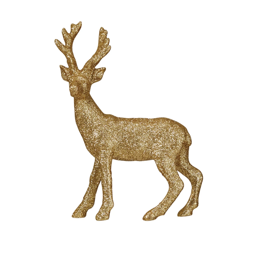 Gold Glitter Resin Buck - 5-3/4-in - Mellow Monkey