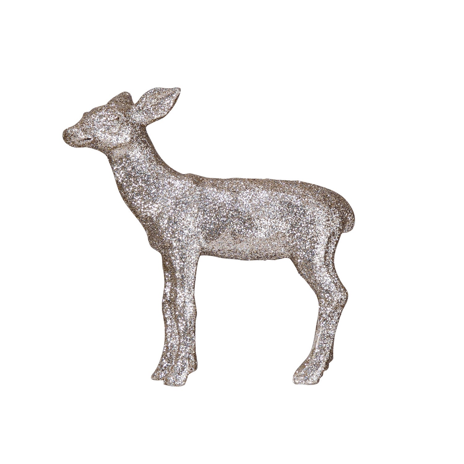 Resin Deer w/ Glitter, Silver Finish - Mellow Monkey