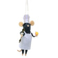 Handmade Wool Felt Chef Mouse Ornament - 5-1/2-in - Mellow Monkey