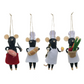 Handmade Wool Felt Chef Mouse Ornament - 5-1/2-in - Mellow Monkey