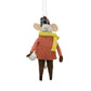 Wool Felt Mouse in Winter Outfit Ornament with Snowball/Firewood - 5-in - Mellow Monkey