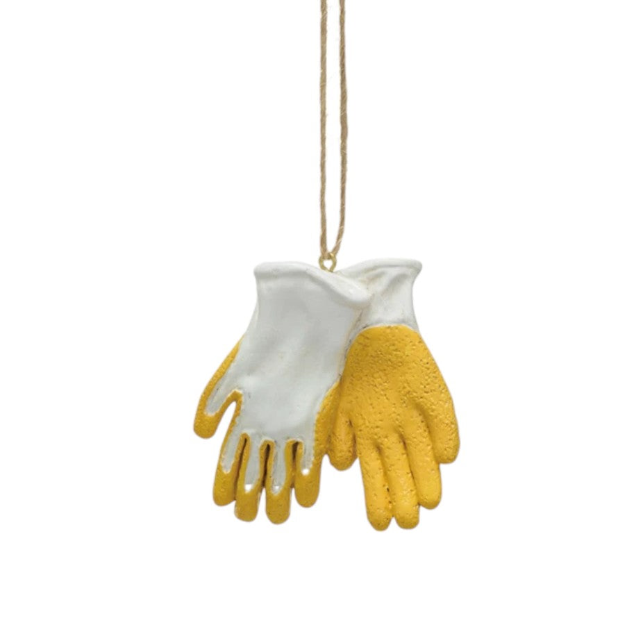 yellow gardening gloves Resin Gardening Gloves Ornament