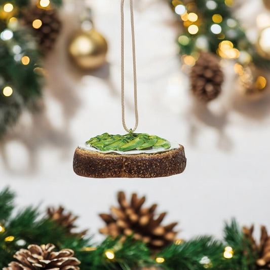 Resin Avocado Toast Ornament - 2-1/4-in - Mellow Monkey