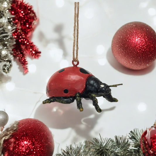 Red & Black Resin Ladybug Ornament - 1-3/4-in - Mellow Monkey