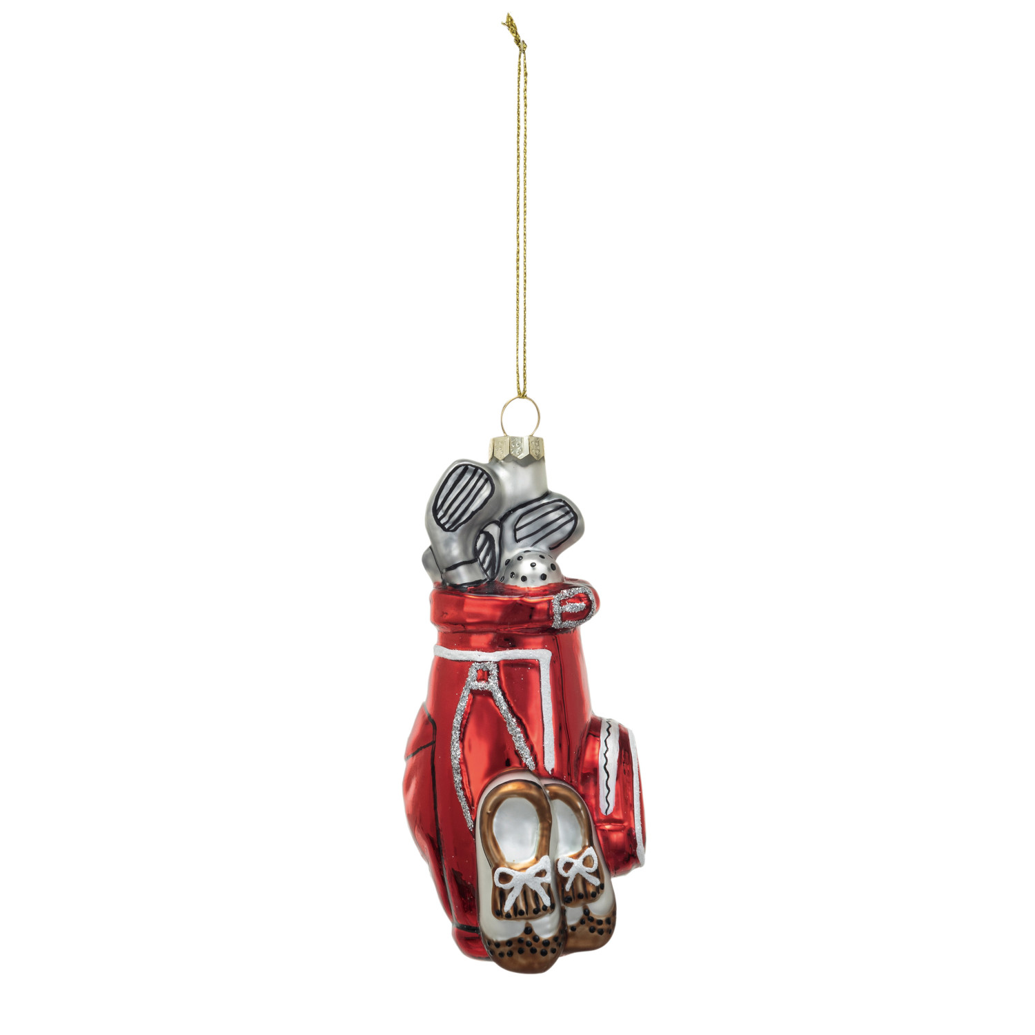 Glass Golf Bag Ornament - 5-in - Mellow Monkey