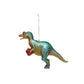 Glass & Resin Festive Dinosaur Ornament - 5-1/2-in - Mellow Monkey