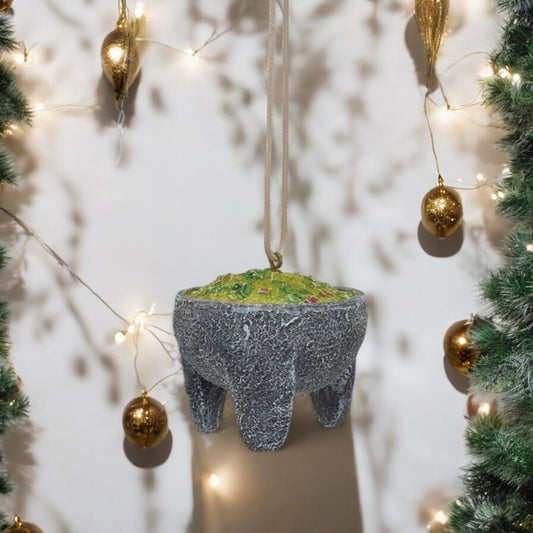 Resin Guacamole in Molcajete Ornament - 2-1/4-in - Mellow Monkey