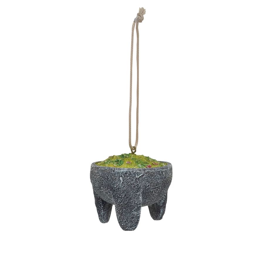 Resin Guacamole in Molcajete Ornament - 2-1/4-in - Mellow Monkey