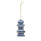 Blue and White Stoneware Ginger Jar Ornament - 3-in - Mellow Monkey