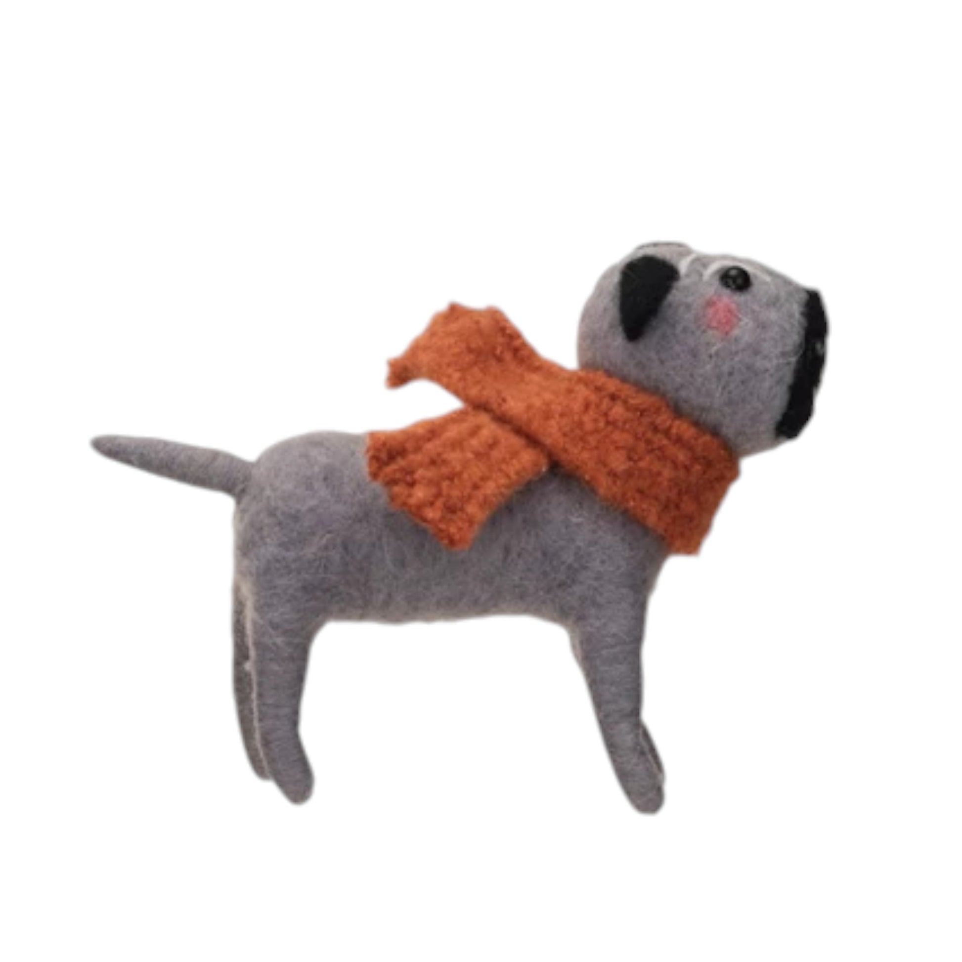 Wool Felt Christmas Dog - 4-in - Mellow Monkey