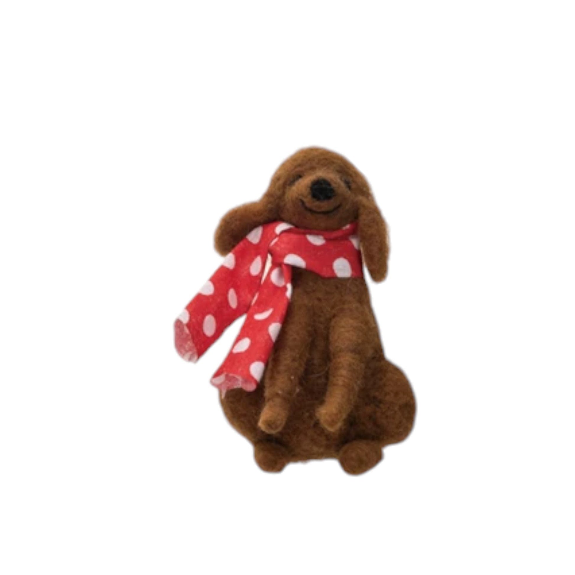 Wool Felt Christmas Dog - 4-in - Mellow Monkey