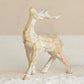 Resin Standing Deer - Whitewashed Carved Wood Finish - 6-1/2-in - Mellow Monkey