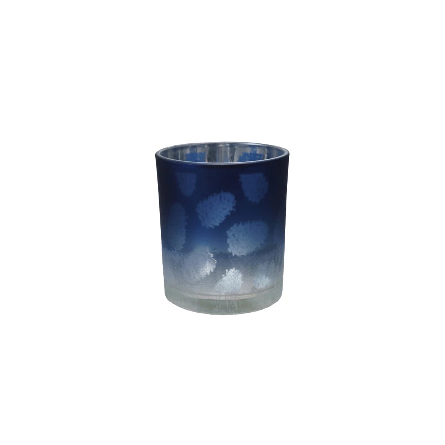Laser Etched Glass Votive Holder with Pinecones - Mellow Monkey