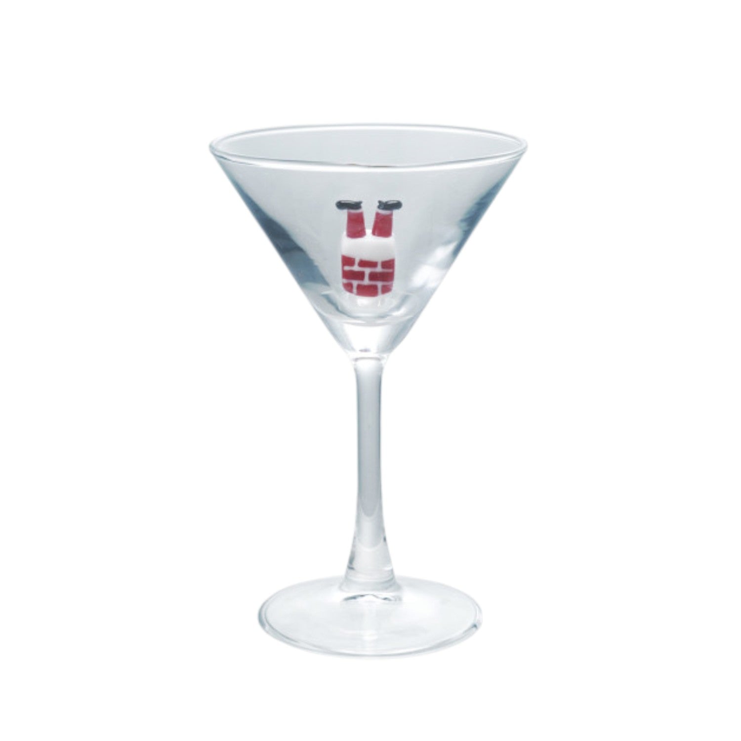 Down the Chimney - Martini Glass with Holiday Figure - 4-oz. - Mellow Monkey