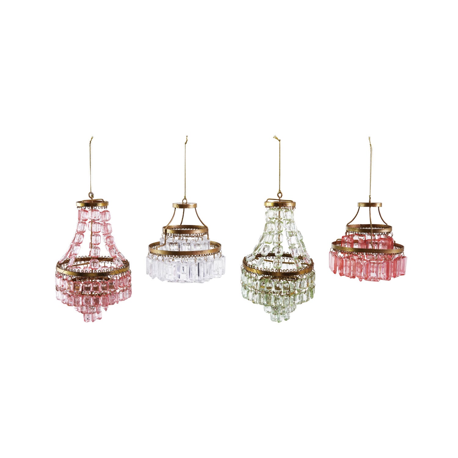 3-3/4"H - 6-1/4"H Metal & Plastic Chandelier Ornament, 4 Styles