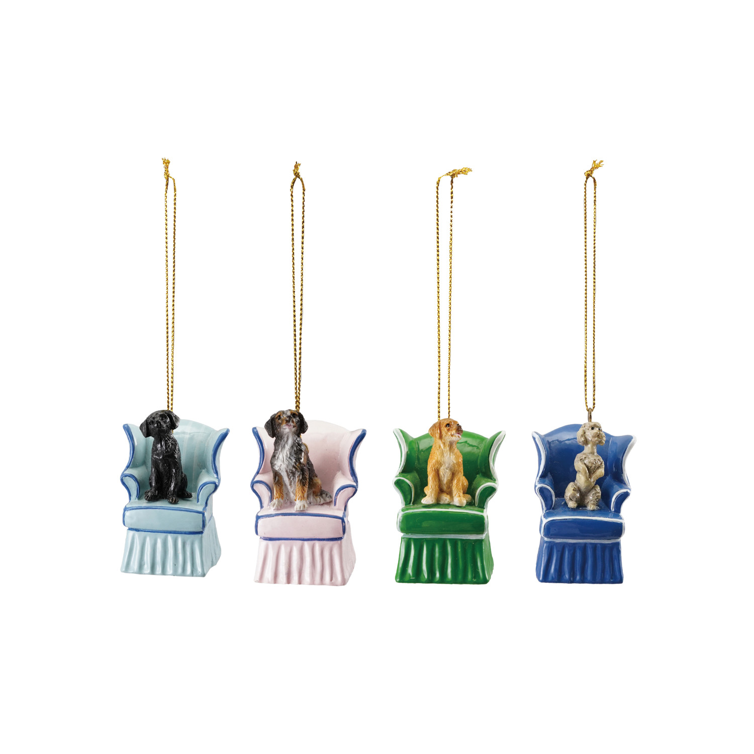 Resin Vintage Reproduction Dog in Chair Ornament, 4 Styles - Mellow Monkey