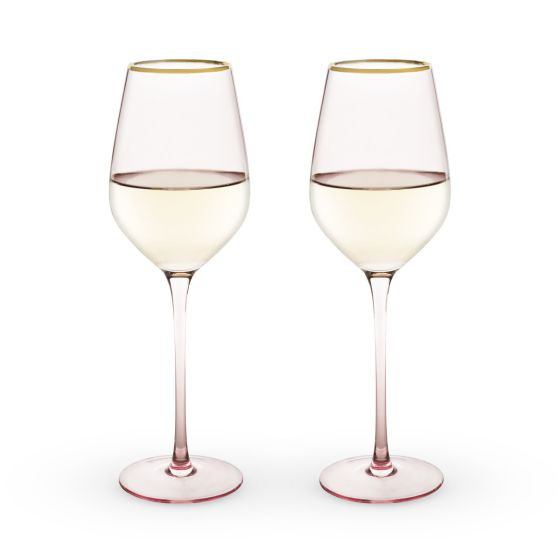 Rose Crystal White Wine Glass Set - Mellow Monkey