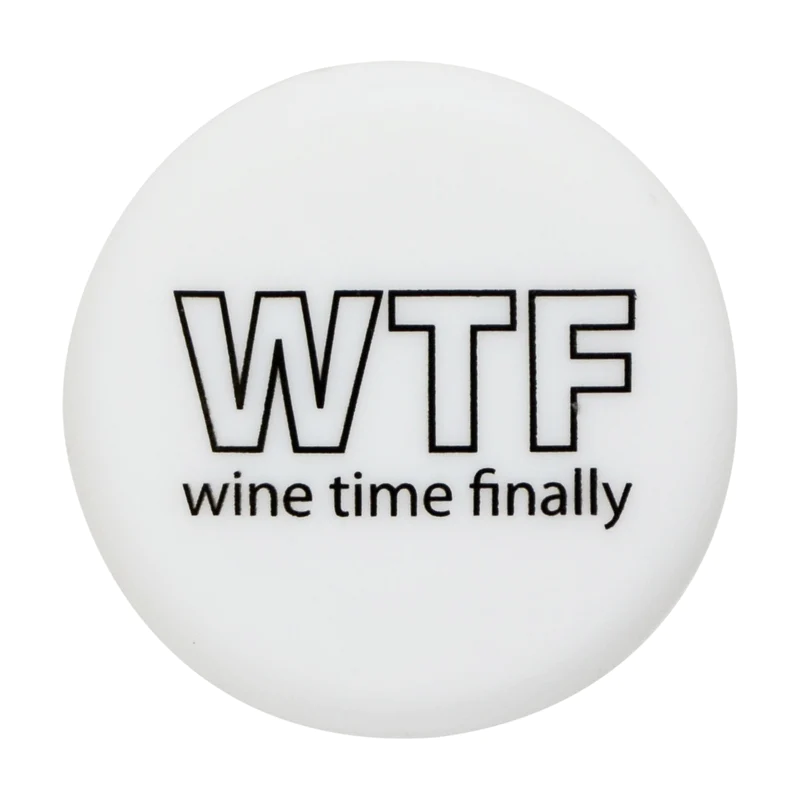 WTF - Wine Time Finally - Capabunga Wine Bottle Top Seal - Mellow Monkey