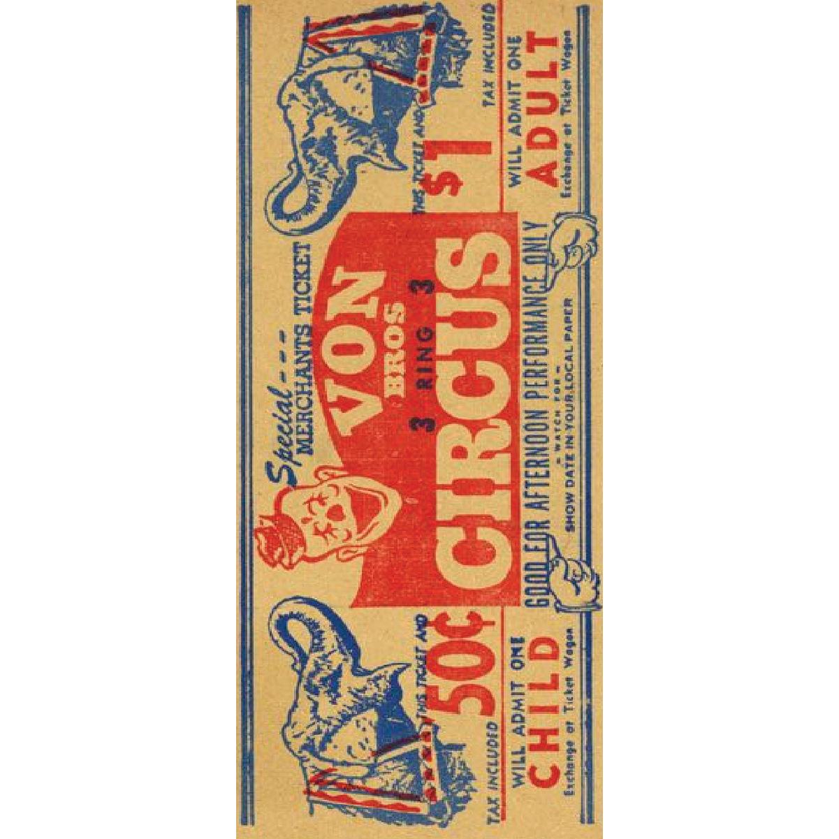Vintage Circus Admission Ticket - Bookmark - Mellow Monkey