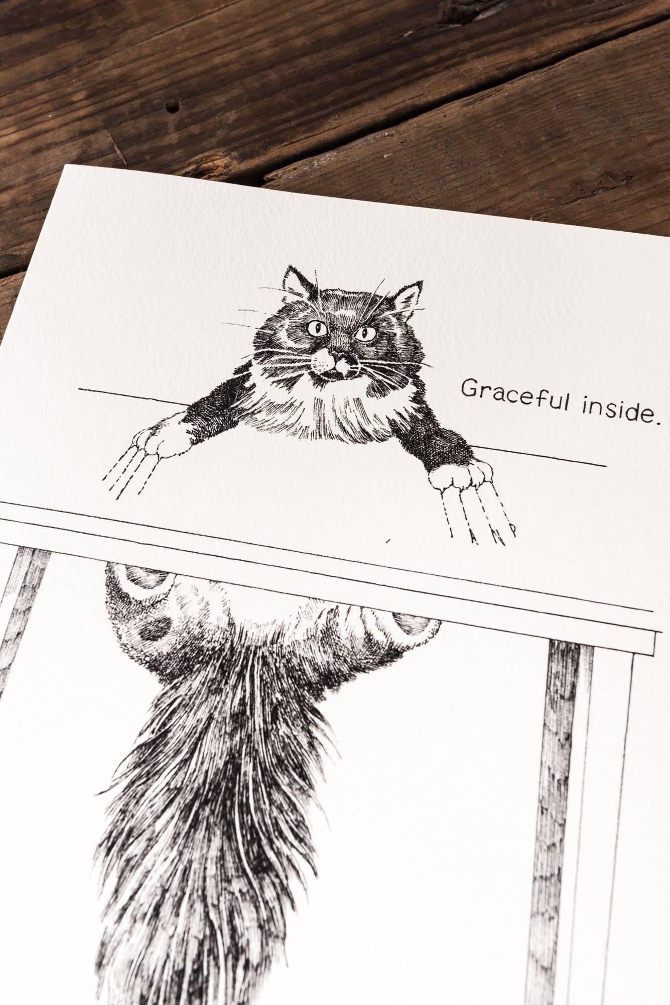 Graceful Inside Cat Themed - Greeting Card - Mellow Monkey