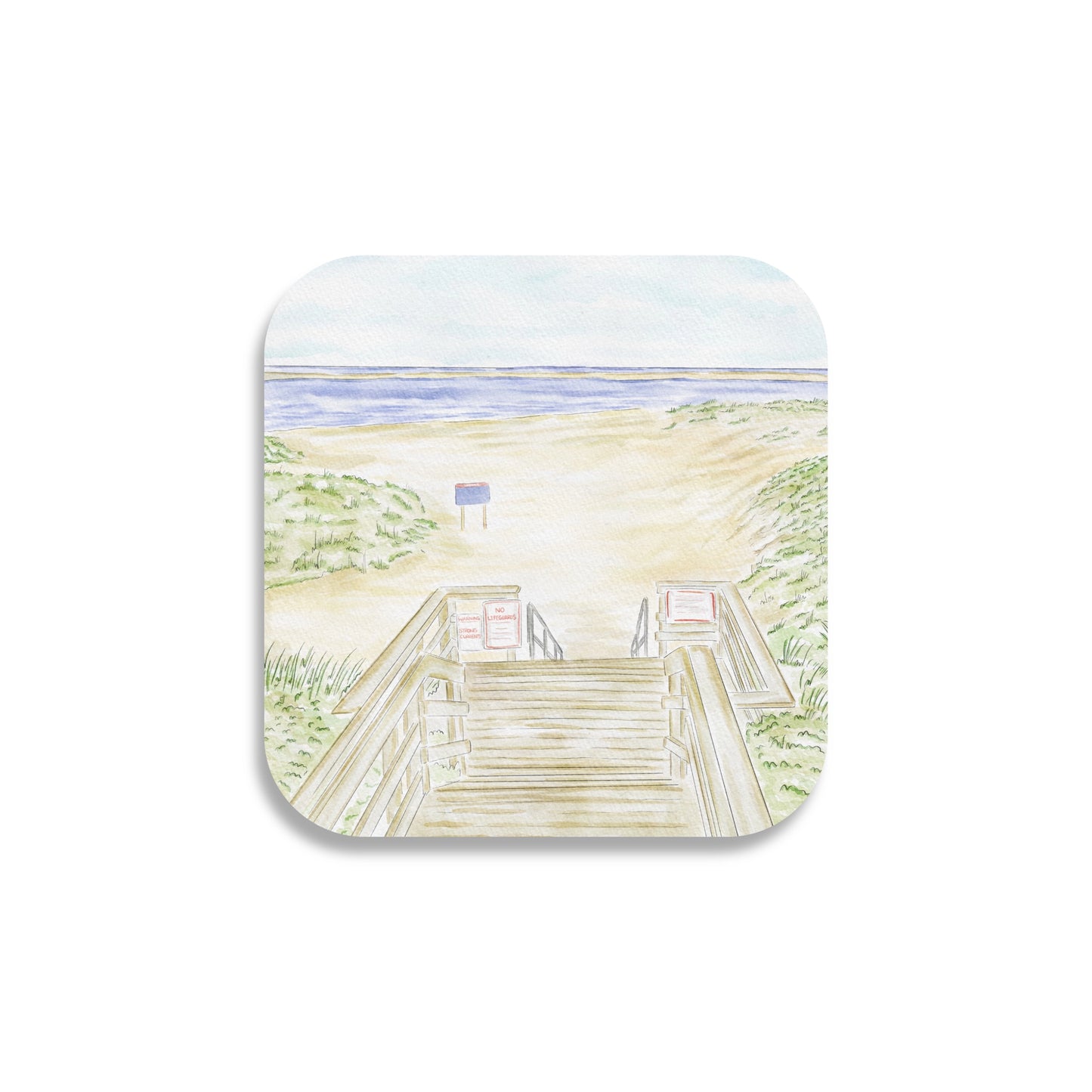 Lighthouse Beach Paper Coaster Set - Mellow Monkey