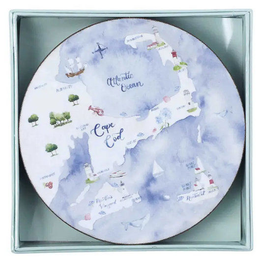 Cape Cod and Islands Round Art Coasters - Set of 4 - Mellow Monkey