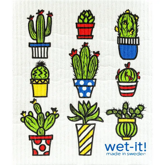 Cactus Pots - Swedish Reusable Wash Cloth - Mellow Monkey