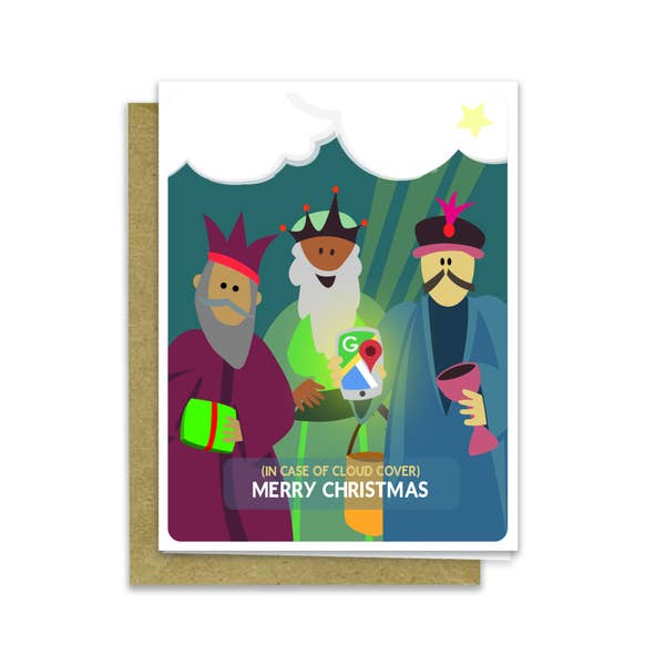 In Case of Cloud Cover Merry Christmas - Holiday Greeting Card - Mellow Monkey