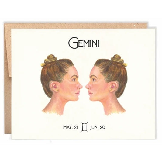 Zodiac Astrology Birthday Greeting Card - Gemini (May 21 - Jun 20) - Mellow Monkey