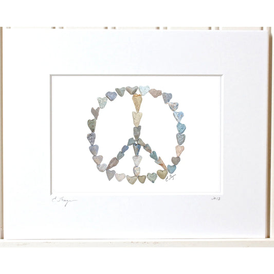 Peace Sign - Heart Shaped Beach Rocks Print - Mellow Monkey