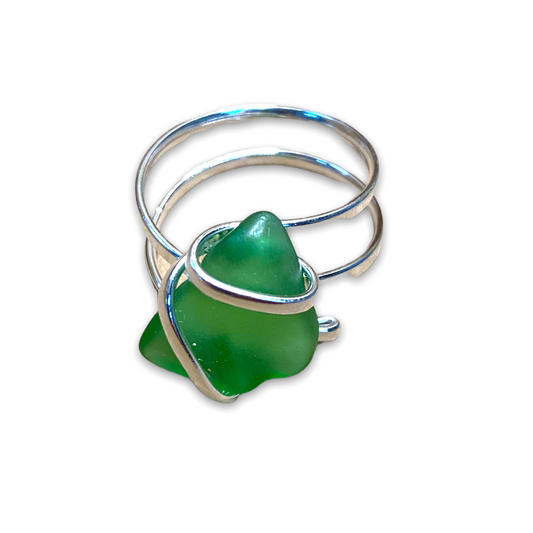 Sea Glass Nugget Ring - Green - Mellow Monkey