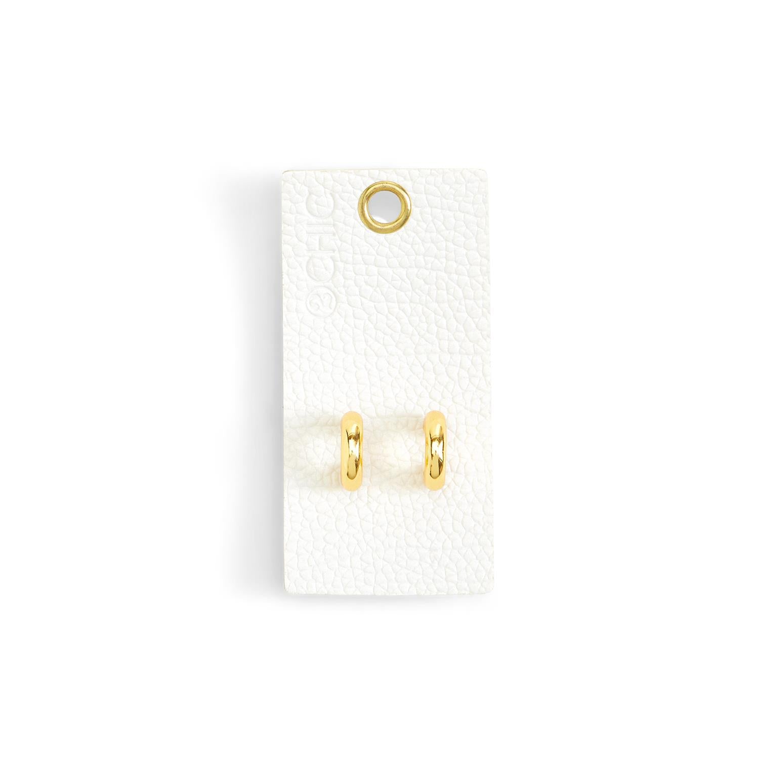 In the Loop - Mini Hoop Earrings on Vegan Leather Card - Mellow Monkey