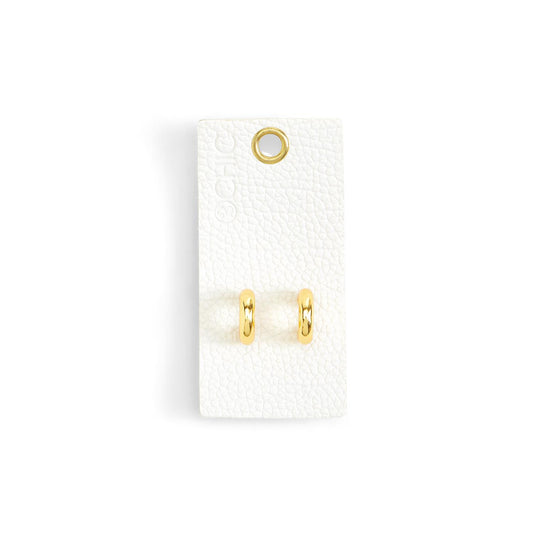 In the Loop - Mini Hoop Earrings on Vegan Leather Card - Mellow Monkey