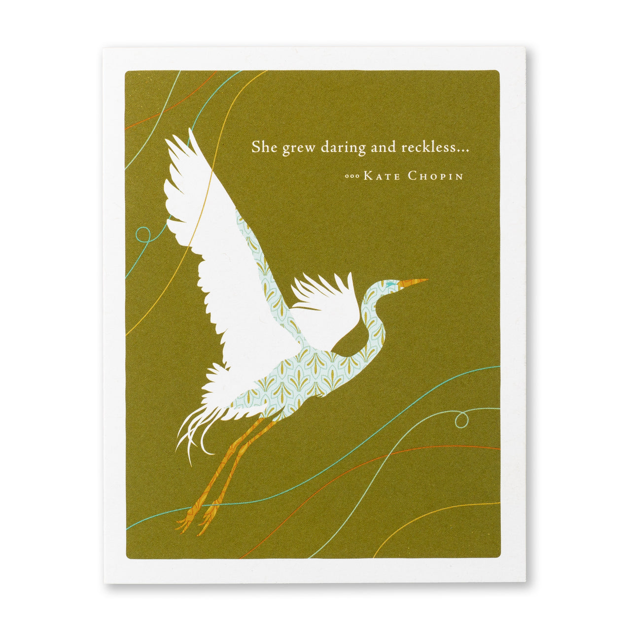 Positively Green Greeting Card - Birthday -  "She Grew Daring and Reckless..." - Kate Chopin - Mellow Monkey