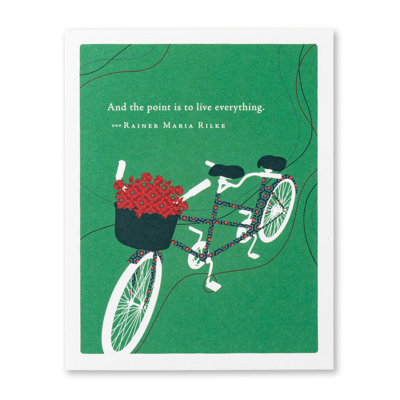 Positively Green Greeting Card - Wedding -  "And The Point is to Live Everything" - Rainer Maria Rilke - Mellow Monkey