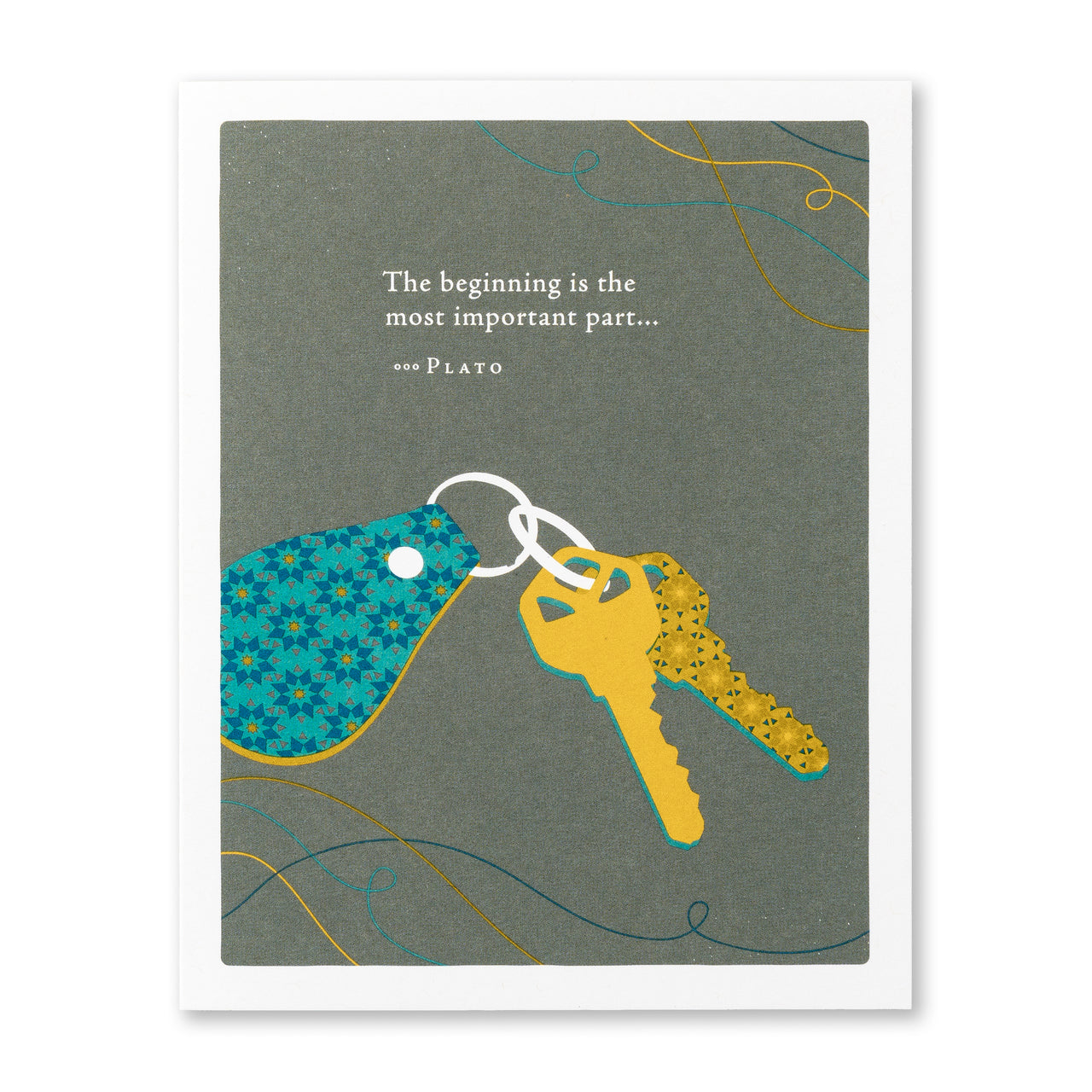 Positively Green Greeting Card - New Home -  "The Beginning is the Most Important Part" - Plato - Mellow Monkey