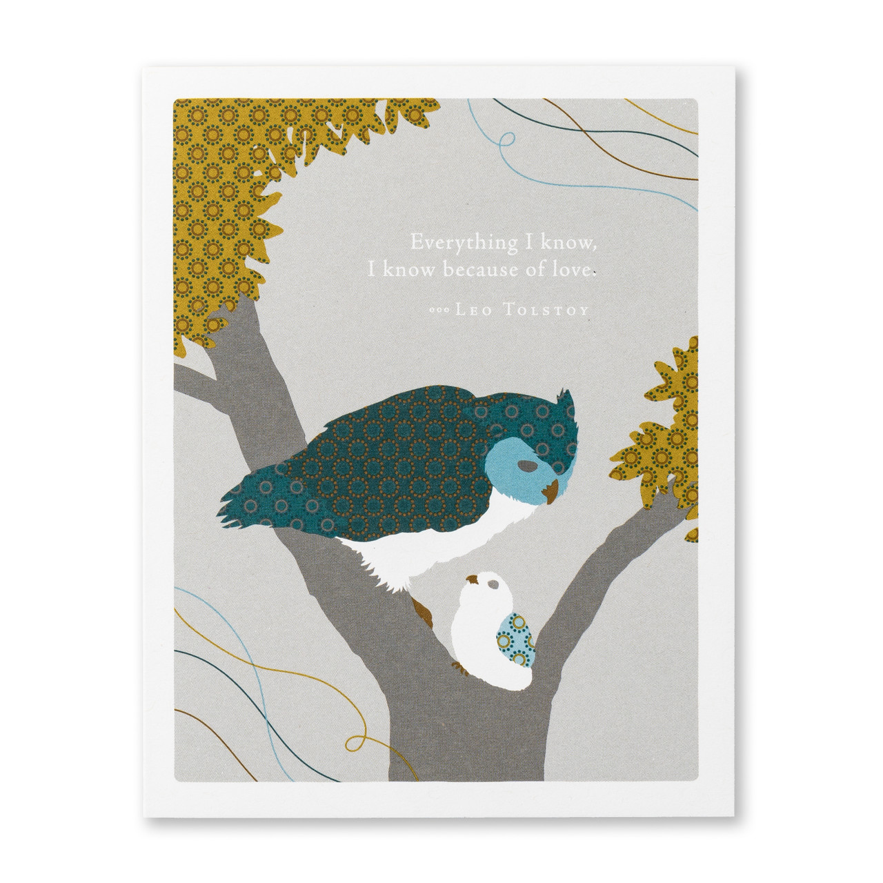 Positively Green - Dad Greeting Card - “Everything I know, I know because of love.” —Leo Tolstoy - Mellow Monkey