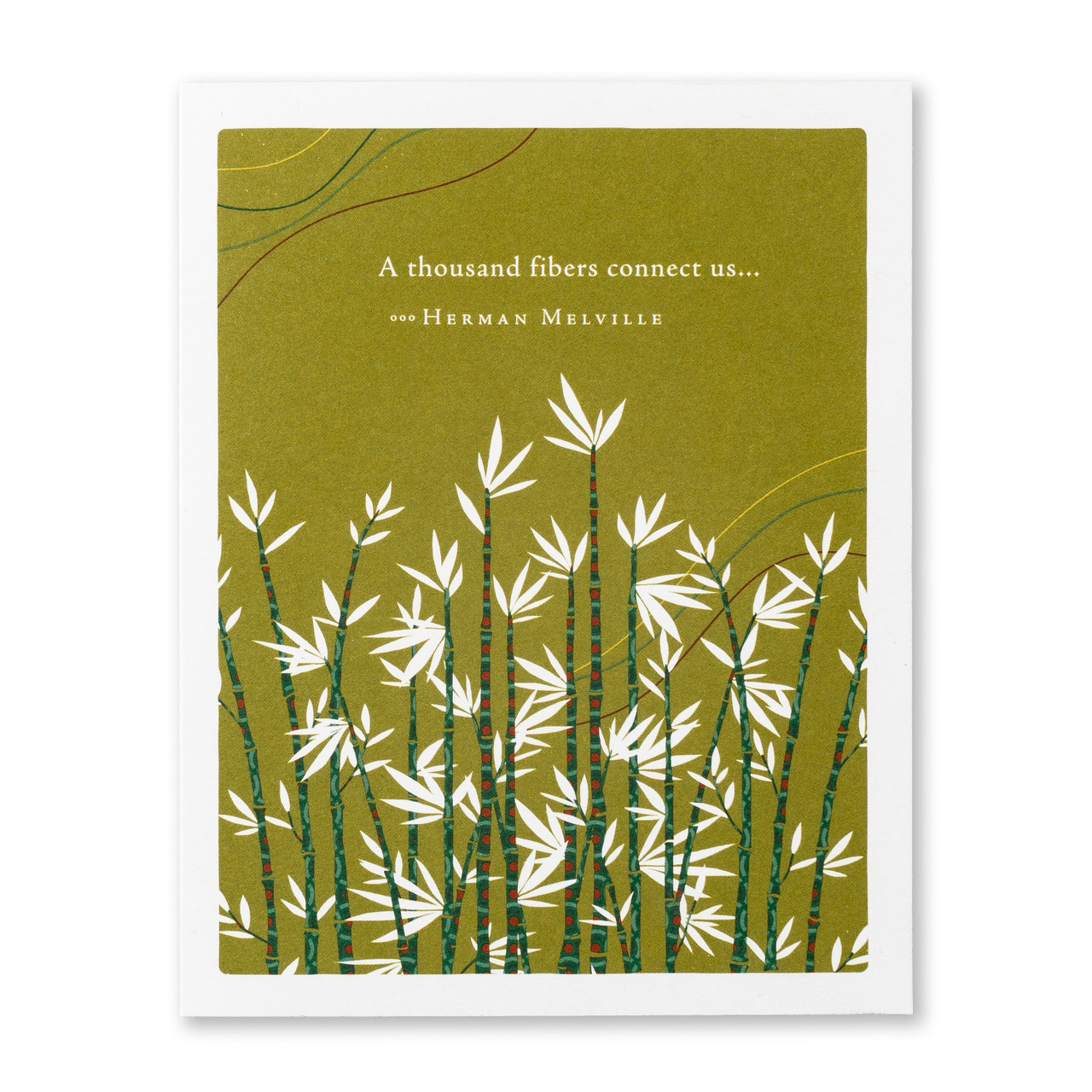 Positively Green - Dad Greeting Card - “A thousand fibers connect us…” —Herman Melville - Mellow Monkey