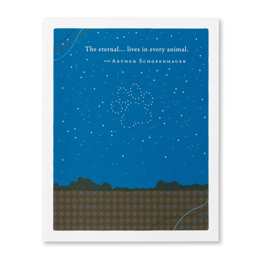 The Eternal...Lives In Every Animal -Arthur Schopenhauer - Pet Sympathy Greeting Card - Mellow Monkey
