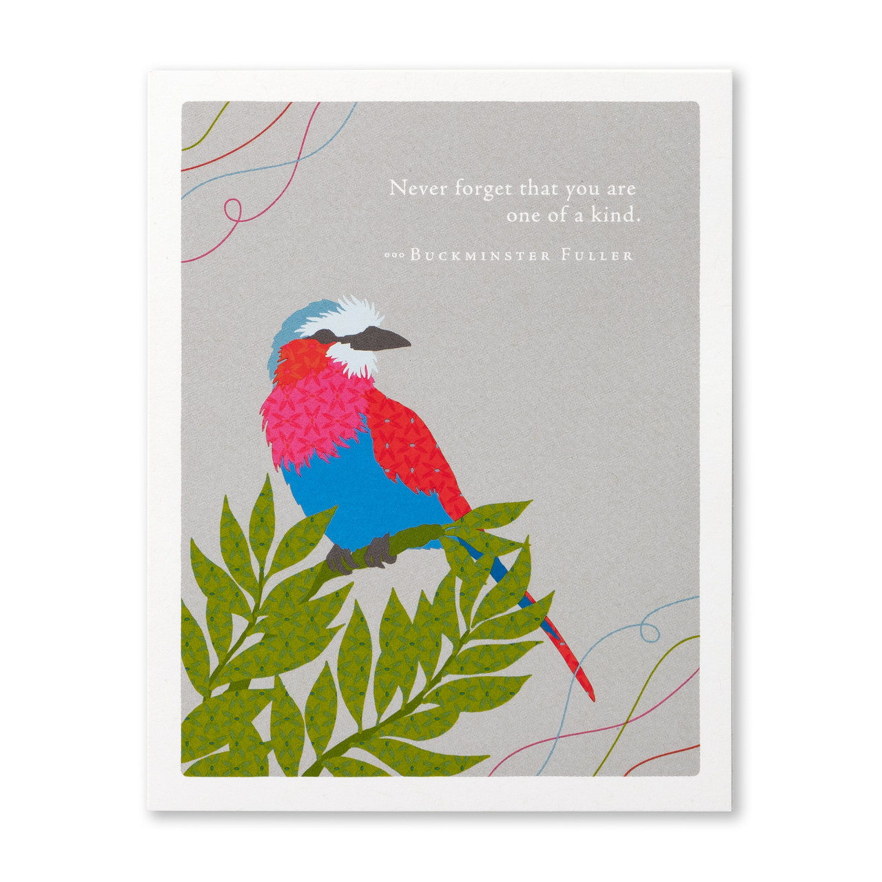 Positively Green Birthday Greeting Card - “Never forget that you are one of a kind.” —Buckminster Fuller - Mellow Monkey