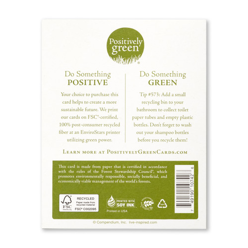 Positively Green Thank You Greeting Card - “What else is there to say but everything?” —Gwendolyn Brooks - Mellow Monkey