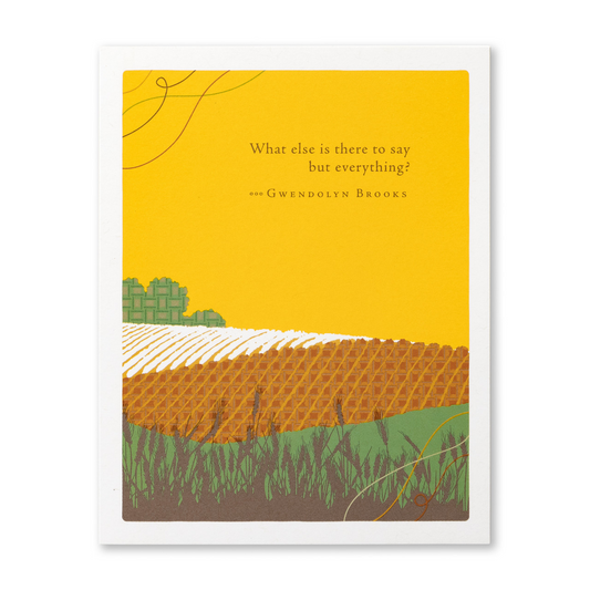 Positively Green Thank You Greeting Card - “What else is there to say but everything?” —Gwendolyn Brooks - Mellow Monkey