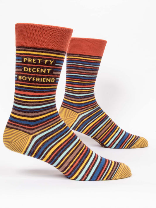 Pretty Decent Boyfriend - Men's Crew Socks - Mellow Monkey