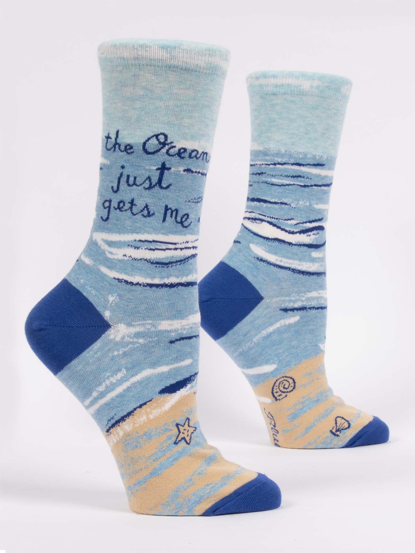 The Ocean Just Gets Me - Women's Crew Socks - Mellow Monkey