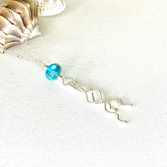 Jellyfish Necklace - Koi Blue - 18-in - Mellow Monkey