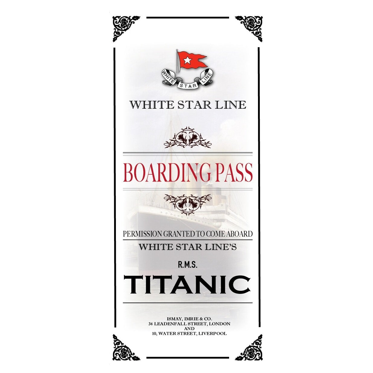 Titanic Boarding Pass Ticket - Bookmark - Mellow Monkey