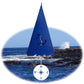 North Country Bells - Sea Anchor Bell Hammertone Blue with White Anchor Windcatcher - 11-in - Mellow Monkey